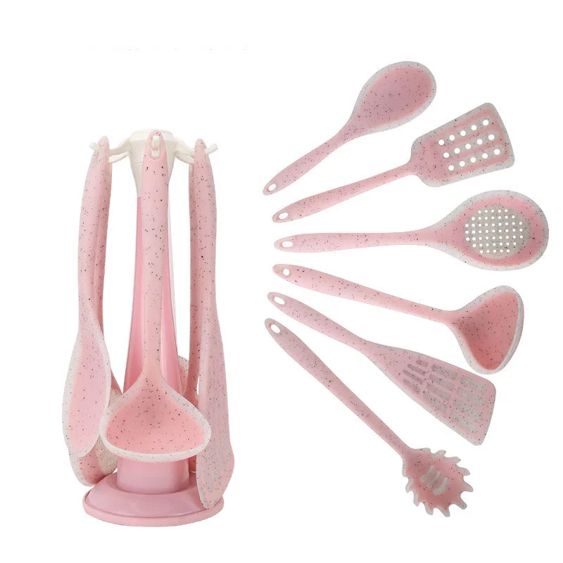Set di 7 strumenti da cucina in silicone Unibody carini e facili da pulire