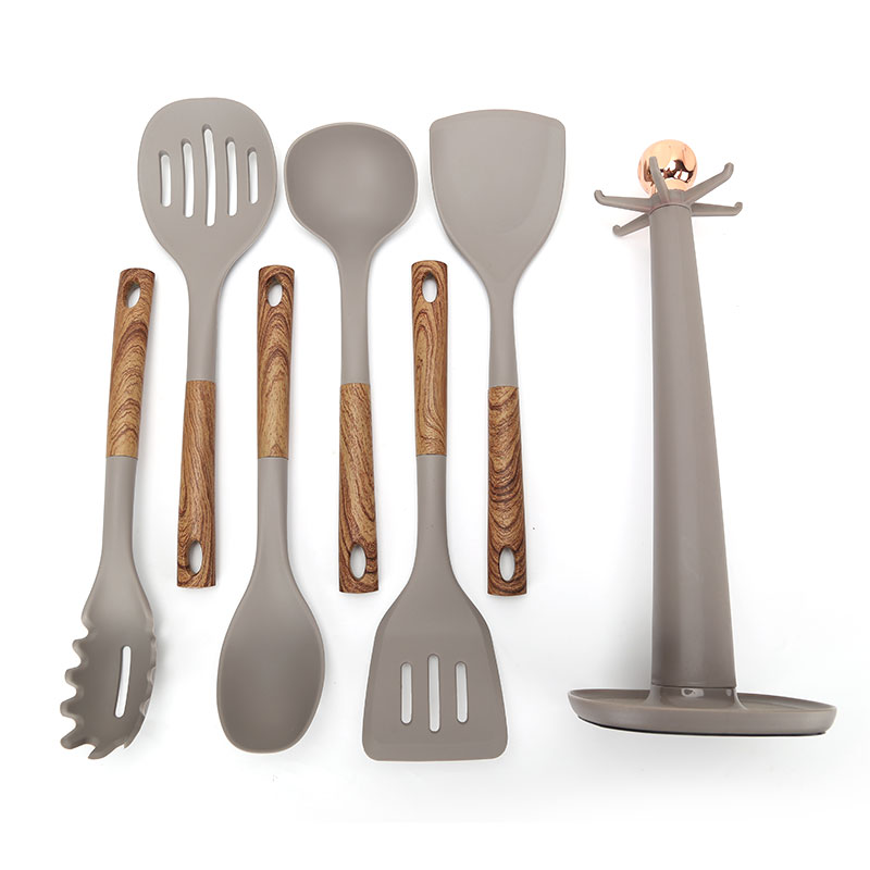 Utensili da cucina per mestolo da zuppa con cucchiaio e schiumarola in silicone